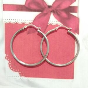 SU 925 Sterling Silver Round Hoop Huggie Earrings Large Classic Bold Signed Lot